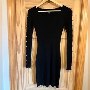 Black long sleeve knit dress. Sz S